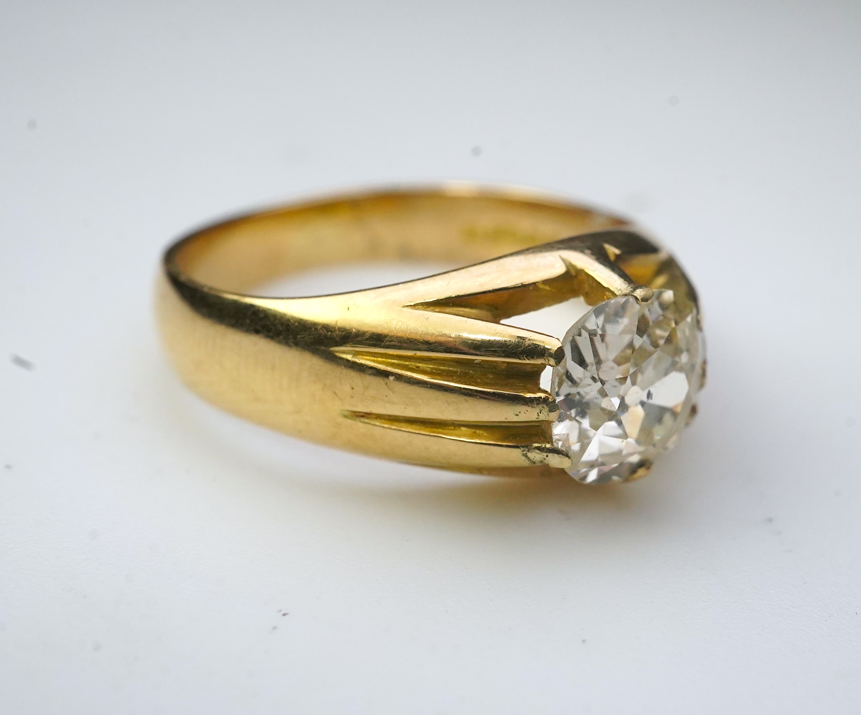 A diamond ring, 1.28 carat old mine cut diamond ring